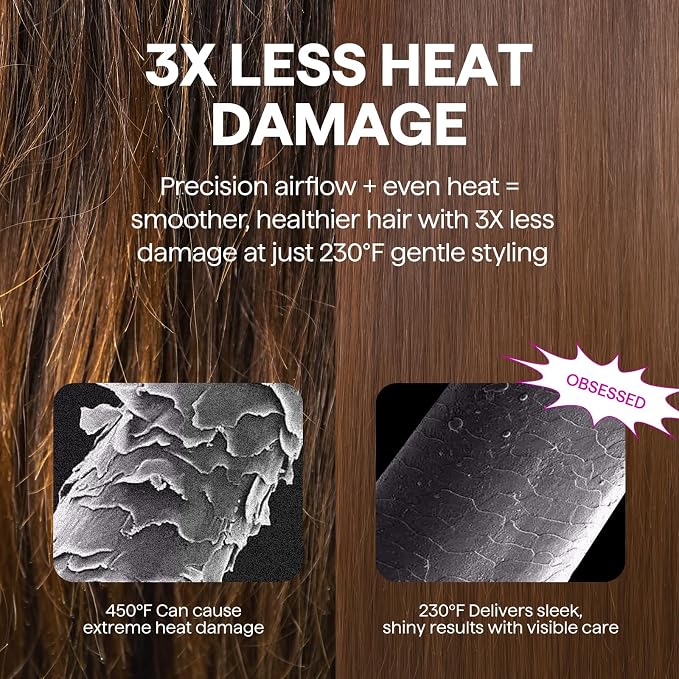 Wavytalk Hair Dryer Brush Set, Air Sculpt 4-in-1 Hot Air Brush Set | Blowout Brush Styler for Salon Blowouts, Volumizing, and Straightening, Sleek Frizz-Free for Every Hair Type, Black