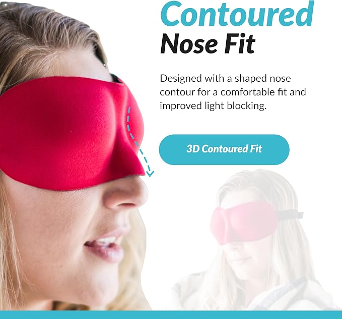 Dream Essentials Sweet Dreams Contoured Sleep Mask Kit, Royal Blue Eye Mask for Sleeping with Travel Pouch, Earplugs, Lash Space, Quick Release Strap, Light Blocking Travel Accessories Gift Set