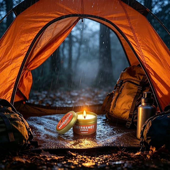24+Hour Candle Set 24 Pack 2.8oz, Emergency Candles for Power Outages, Mountain Climbing, Wild and Camping Use. Portable and Tabletop Design, Bulk Emergency Candle Supplies.