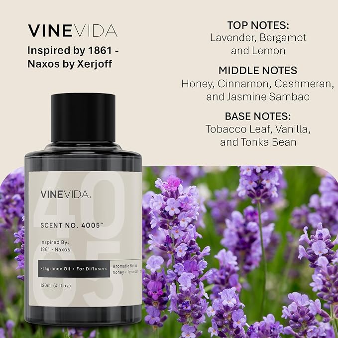 VINEVIDA [4 Oz] Inspired by: 1861 - Naxos; Diffuser Oil Refill | Premium Scent Diffuser Oil for Home | Non-Toxic Fragrance