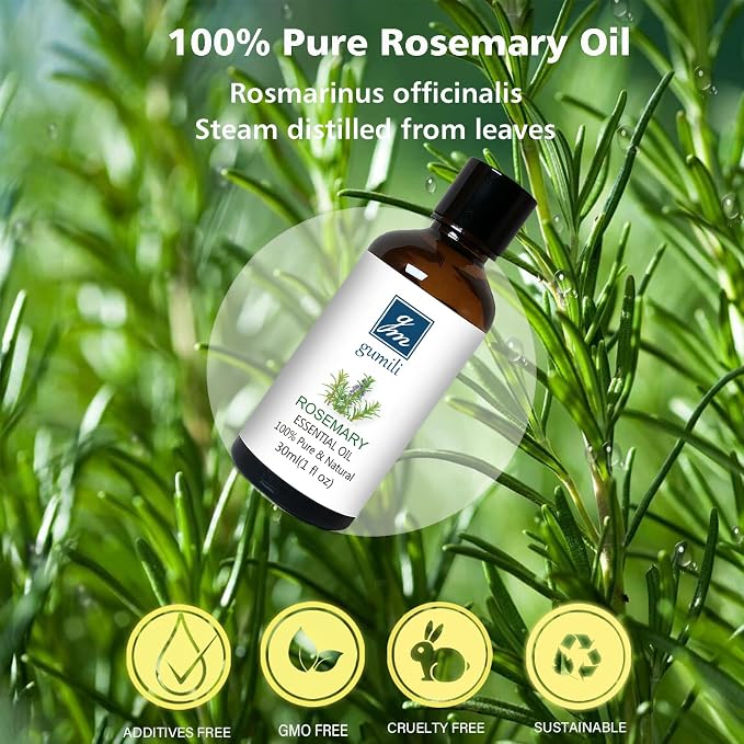 GM Gumili Rosemary Essential Oil, 30ml - Pure, Undiluted Rosemary Oil for Aromatherapy