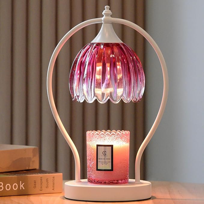 GOODBUY Candle Warmer Lamp with Timer: Dimmable Scented Candle Warmer Aromatherapy Lamp for Home Decor, Ideal Housewarming Birthday Wax Warmer Light Gift, Includes 2 Bulbs