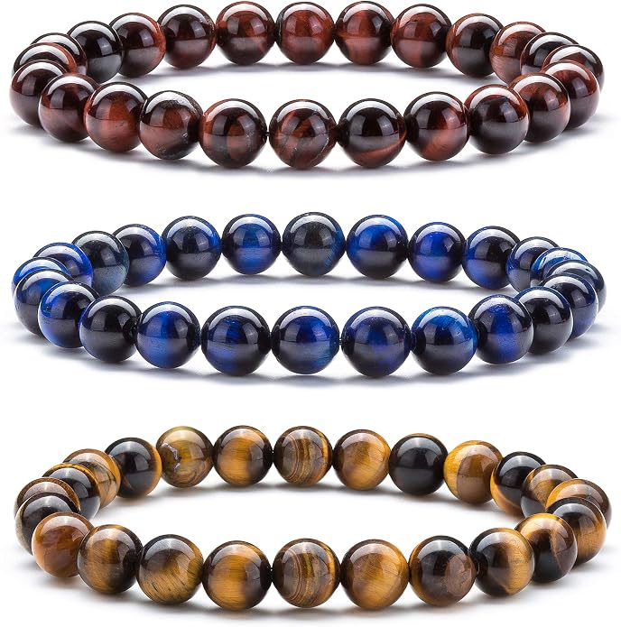 Men Women 8mm Natural Stone Lava Rock Diffuser Bracelet Elastic Yoga Agate Beads Bracelet Bangle