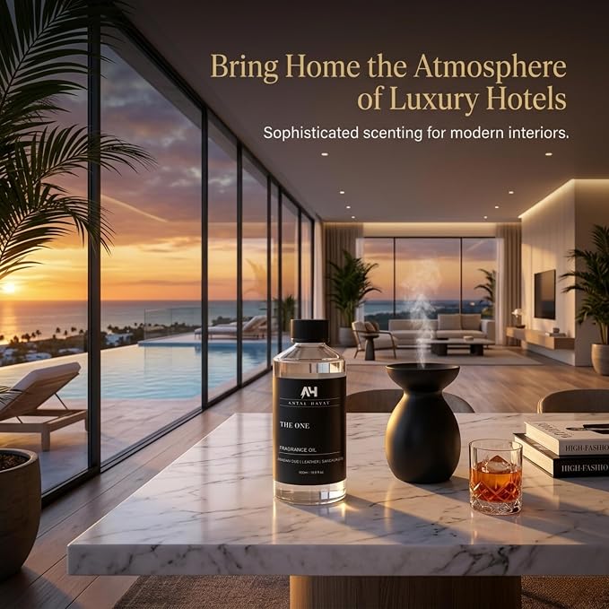 The One Hotel Scent Diffuser Oil - Aromatherapy Fragrance Inspired by 5-Star Hotels - Notes of Cardamom, Leather, Lemon with Cinnamon & Sandalwood - Inspired by Luxury Hotel The One Diffuser Scent