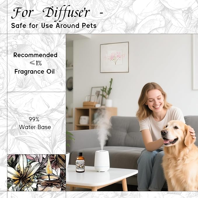 HIQILI Honeysuckle Fragrance Oil丨1 Fl Oz / 30 ML | for Home Diffuser, Prefect for Candle & Soap Making, Relaxation, Beautiful Gifts