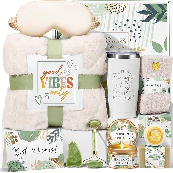 Self Care Get Well Soon Gift Baskets for Women, Birthday Gifts for Women Care Package Sympathy Thinking of You Relaxing Spa Gift Set, Christmas Unique Gifts for Mom Her Friends Wife Girlfriend Sister