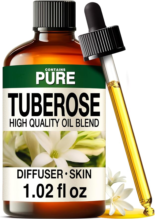 100% Pure Tuberose Oil - 1 Fl Oz Tuberose Essential Oil for Hair, Skin, Diffuser, Aromatherapy & DIY Soap Making Scent