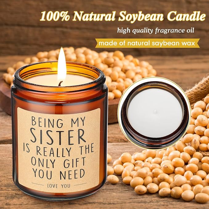 Gifts for Sister from Sister Brother Friend Bestie Christmas Gifts for Sister Bestie Friend Funny Birthday Gifts for Sister Scented Mothers Day Valentine Gift (to My Sister)