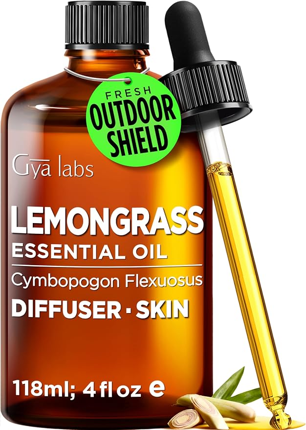 100% Pure Lemongrass Essential Oil - 4 Fl Oz - Lemongrass Oil for Hair, Skin, Diffuser, Aromatherapy & DIY Candle Making Scent