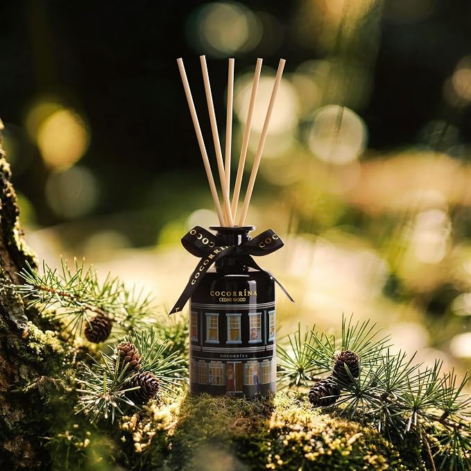 Reed Diffuser for Home - Cedar Wood 6.76 fl oz Diffuser with Sticks, Home Fragrance for Bathroom Shelf Decor, Bedroom & Guest Room