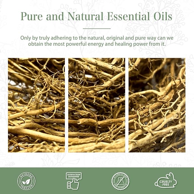 Vetiver 3.38fl.oz Essential Oil, PHATOIL Pure Aromatherapy Oils for Diffuser, Humidifier, Perfect for DIY Soap, Candle, Bath Bombs Making(100ml)