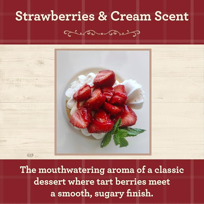 Our Own Candle Company, Strawberries & Cream Scented Mason Jar Candle, 100 Hour Burn Time, 13 Ounces