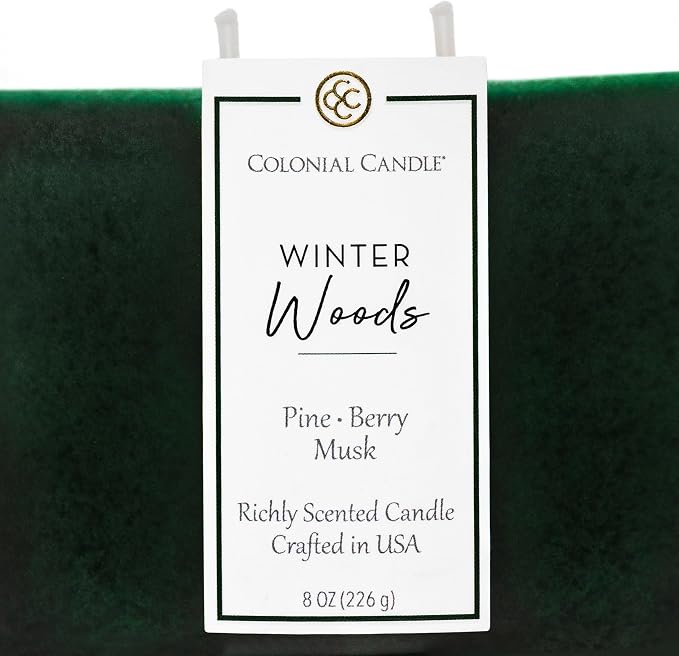 Colonial Candle Winter Woods Scented Candle Jar, Highly Fragranced Candles for Home Scented, Mottled Wax Candle, 2 Wick, 8 oz - Made in the USA