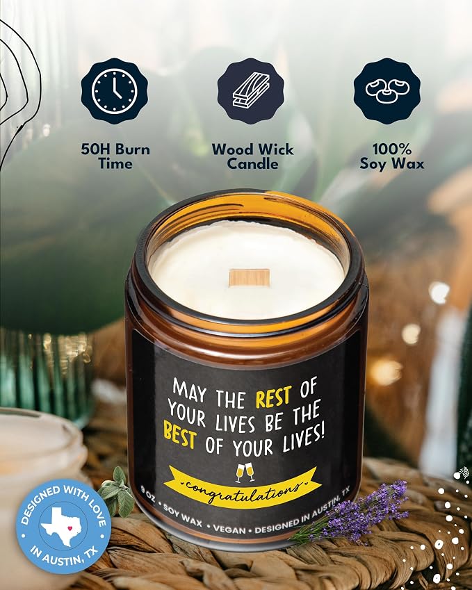 Wedding Candle, Bridal Shower Gifts Ideas, Bride Gifts for Wedding Day, Unique Presents for Bride & Groom, Bachelorette Presents, Marriage Gift for Couple, Candle for Newlyweds, Gift-Ready