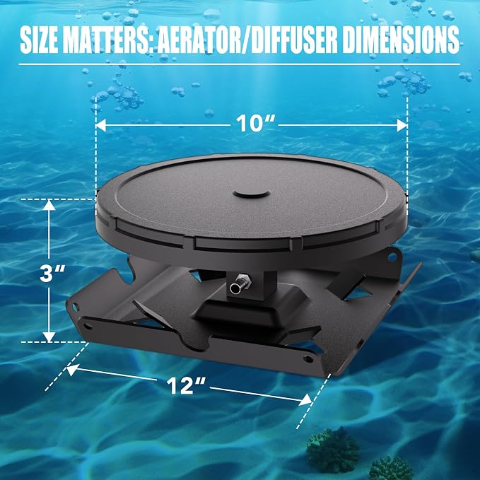 PAS20AD Pond & Lake Aeration Replacement Kit – Coated Steel Chassis with Membrane Diffuser for Pond Aerator Systems (1 Pack)