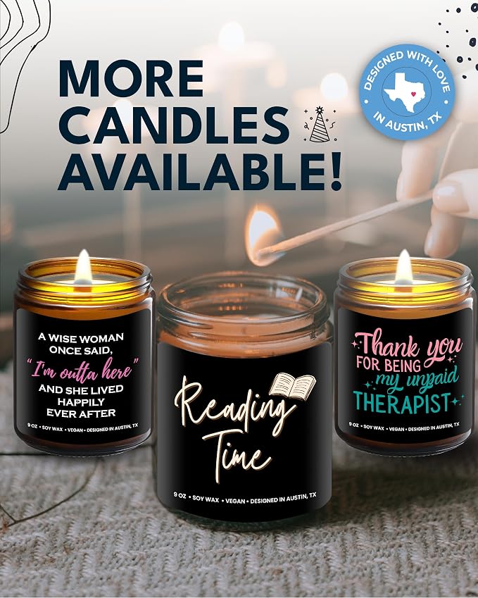 Book Lover Candle, Unique Book Lovers Club Presents, Thoughtful Gift Ideas for Bookworms and Librarians, Ideal Reading Gifts for Readers, for Birthday, Christmas, Special Occasions, Gift Ready