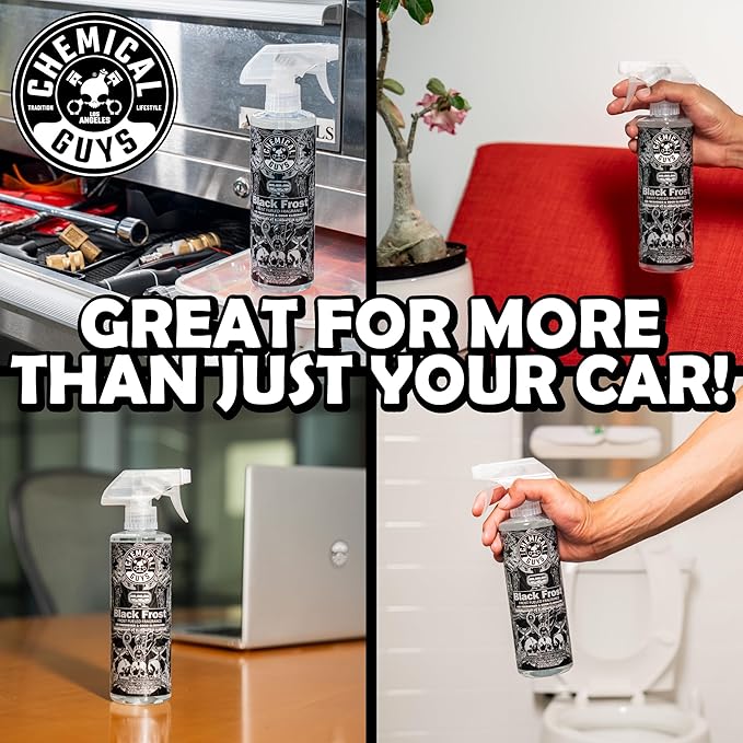 Chemical Guys Black Frost Air Premium Car Air Freshener Spray & Odor Eliminator - Crisp Masculine Scent Spray for Trucks, SUVs, RVs, and Motorcycles - Use in Home, Office, or Garage, 16 oz Bottle
