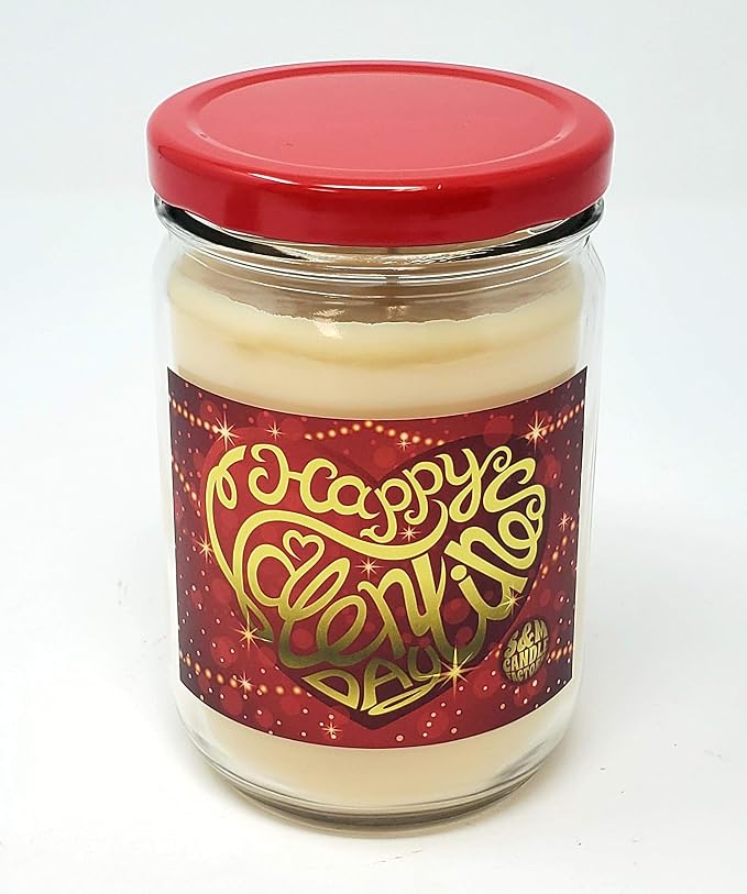 Happy Valentine's Day Candle ~ Sugar Cookie Scented ~ All Natural Premium Soy Candles ~ 12oz Jars (Happy Valentine's Day- Sugar Cookie)