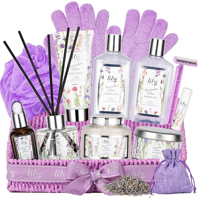 15Pcs Spa Bath Gifts Set Kit - Relaxing Lavender Spa Gift Baskets for Women