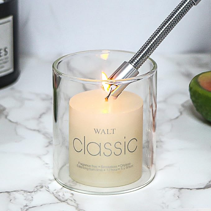 4 in 1 Candle Accessory Set - Wick Cutter, Snuffer, Dipper & Electric Lighter - Gifts for Candle Lovers (Champagne)