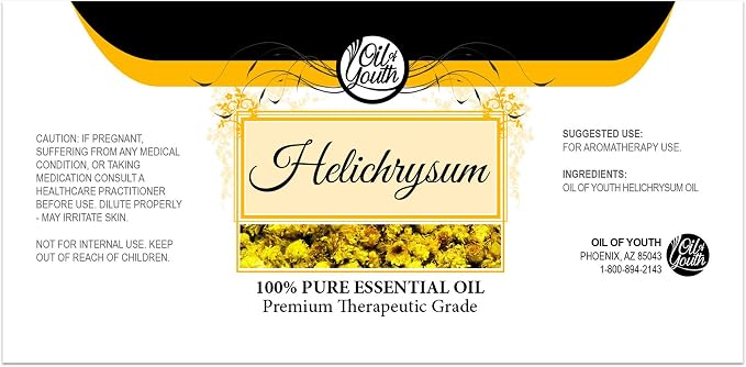 Oil of Youth Helichrysum Essential Oil 8 Fluid Ounces Bulk – Pure Helichrysum Oil