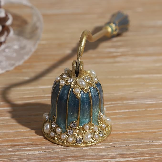 Elegant Royal-Style Candle Snuffer with Pearl Inlay, Metal Handle for Safe and Stylish Candle Extinguishing (Royal Turquoise)