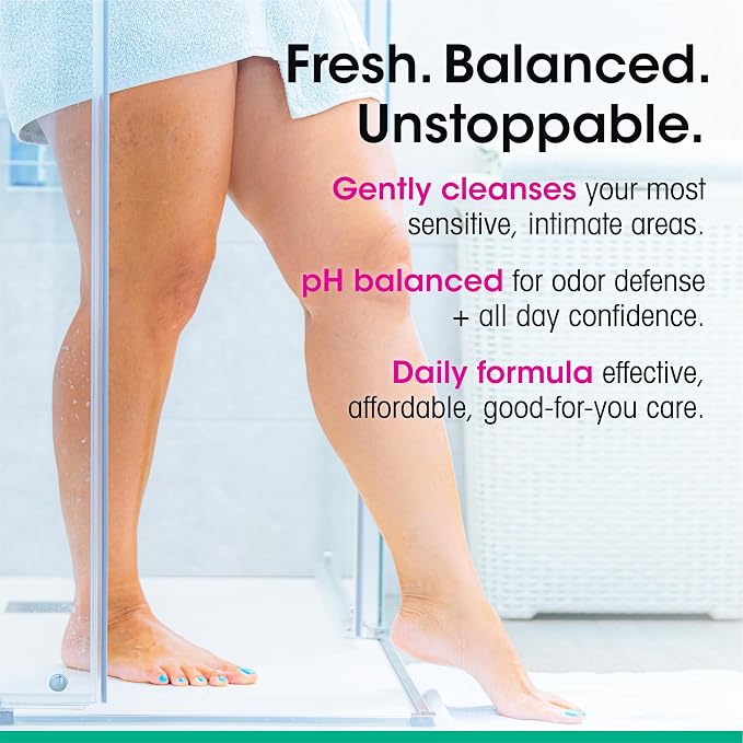 vH essentials Daily Feminine Wash - 10 Fl Oz - Odor Eliminating Vaginal Wash with Tea Tree Oil,Prebiotics and Cranberry,gentle cleanser + pH balancing,(Pack of 2)