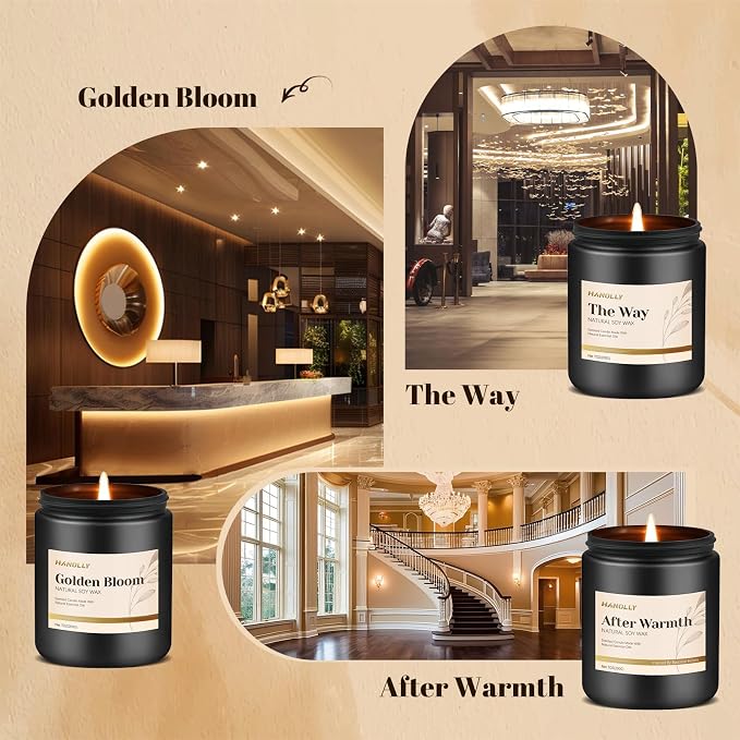 Hotel Scented Candles Set, 6 Pack Candles for Home Scented, Luxury Aromatherapy Jar Candle Gifts for Men & Women, Natural Soy Wax Long Lasting Candle Kit for Fathers Day, Birthday, Anniversary