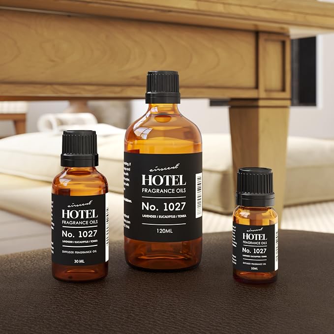 AirScent Hotel Diffuser Oil No. 1027 Inspired by The Hyatt Zen Hotel Scent - Premium Fragrance Oil for Ultrasonic and Waterless Diffusers and Crafting - 120 mL, 4 fl oz Glass Bottle with Dropper