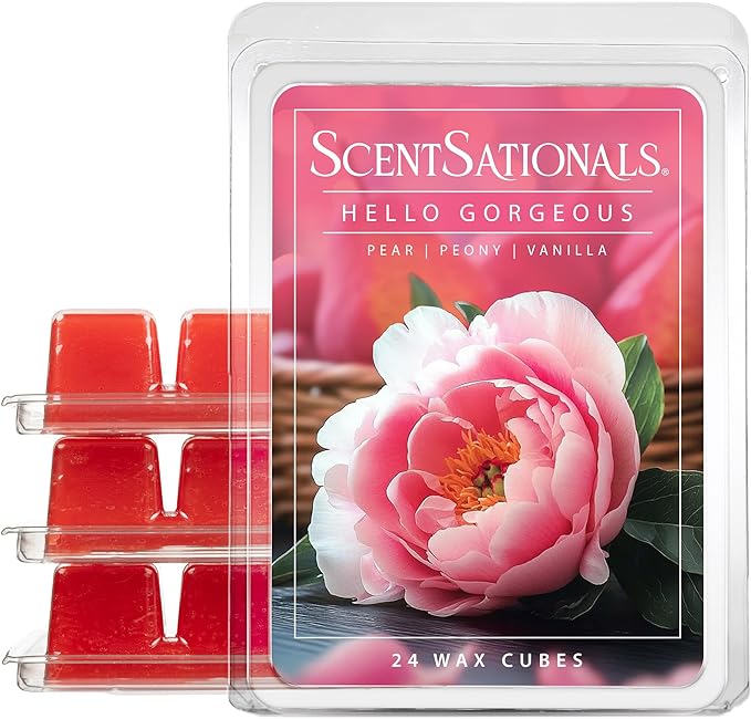 Scentsationals Hello Gorgeous Scented Wax Melts - Pear, Peony, & Vanilla Scent, 10oz (24 Cubes)