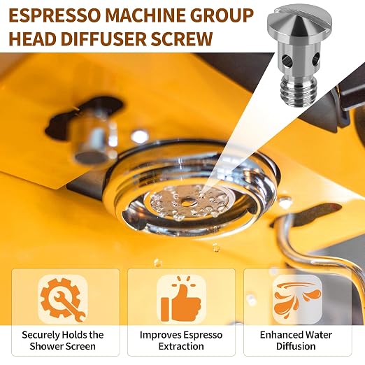 Espresso Machine Group Head Diffuser Screw, Stainless Steel Diffuser Screw Compatible with La Marzocco Slayer Espresso Machines, Replacement for La Marzocco Shower Screen Screw Accessories, 2Pcs