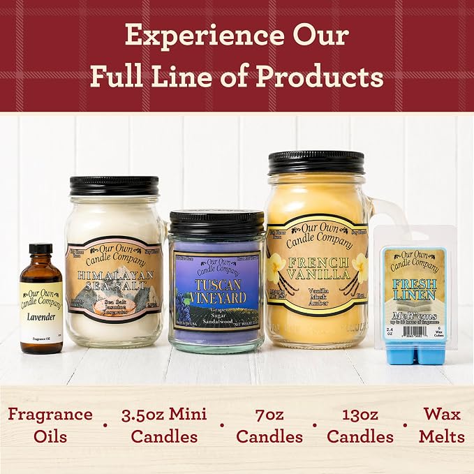 Our Own Candle Company, American as Apple Pie Scented Mason Jar Candle, 100 Hour Burn Time, 13 Ounces