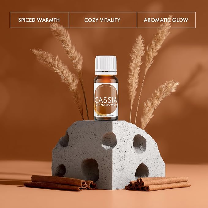 Cinnamon Essential Oil - 100% Natural Cassia for Diffuser, Skin, Hair, & Aromatherapy - Perfect Cassia Essential Oil for DIY Recipes (0.34 fl oz)