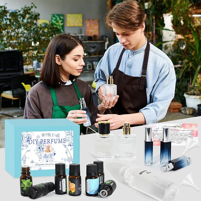JUYRLE Perfume Making Kit- DIY Cologne Making Kit for Men, Make Your Own Scent with Essential Oil, Spray Bottle, Men's Cologne, Perfume Making Kit for Adults, Scent Set Gifts for Women Boyfriend