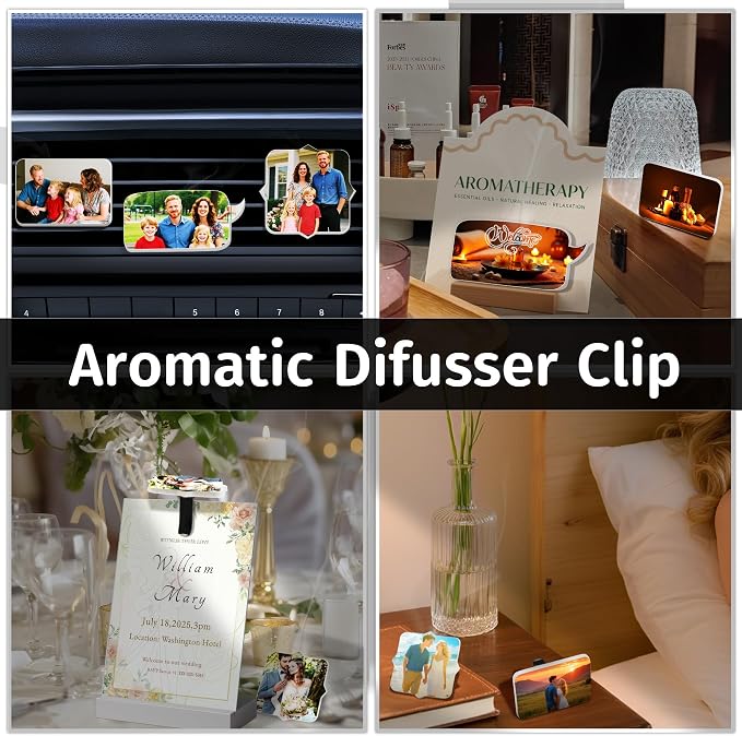 AOUXSEEM 36 Set Car Air Vent Clip Sublimation Blanks PVC Material,Air Freshner Diffuser Aromatherapy Essential Oil Pin Making Kit Supplies,DIY Custom Interior Decor Sublimate Photo/Words/Stylized