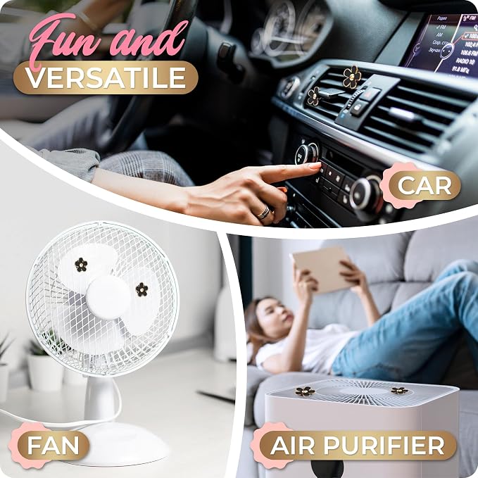 6 Pieces Daisy Car Decoration Flower Air Vent Clip Air Conditioning Outlet Clip Car Air Freshener Clip Car Interior Decor Charm Colorful Interior Accessories for Girls Women