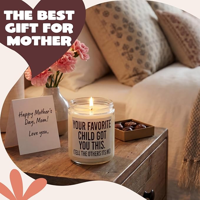 JOYIN Candles Gifts for Mom from Daughter Son, Mothers Day Birthday Christmas Thanksgiving Gifts for Mom Stepmother Adoptive Mother, Lavender Scented Candles