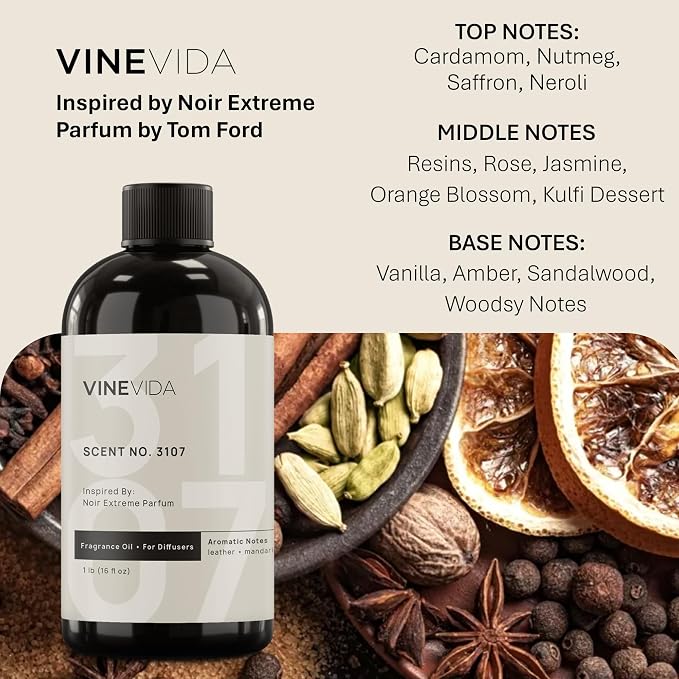 VINEVIDA [16 Oz] Inspired by: Noir Extreme Parfum; Diffuser Oil Refill | Premium Scent Diffuser Oil for Home | Non-Toxic Fragrance