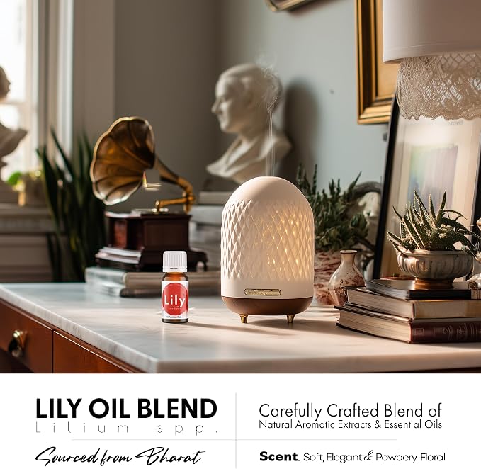 Organic Lily Essential Oil Blend | 100% Pure Botanical Aroma Blend with Soft Floral Notes | for Diffuser, Candle Making & DIY Aromatherapy Blends, 0.34 fl oz