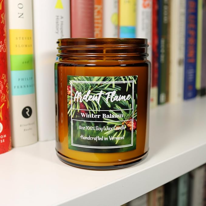 Candles | Winter Balsam | 100% Natural Soy Wax Candle for Home Decor | Highly Scented | Premium Fragrance | Handmade in Vermont, USA | 8 oz | Long Lasting | Gift for Women and Men