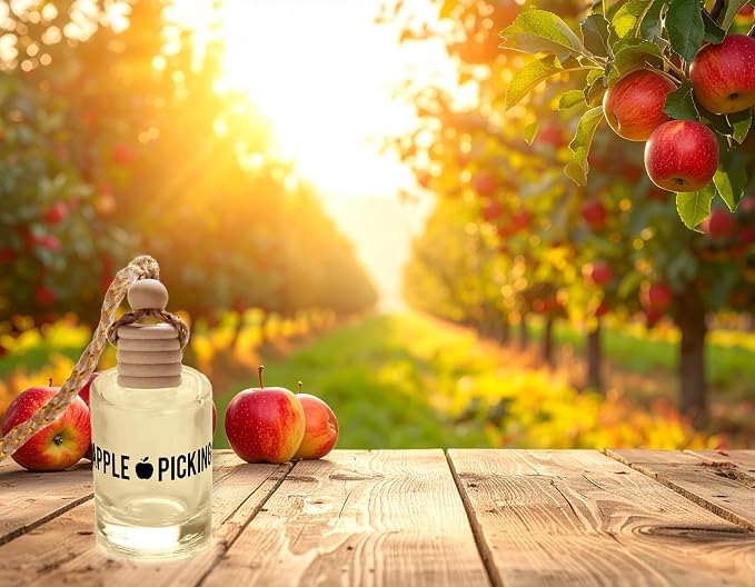 Apple Harvest Hanging Car Air Freshener, 2-Pack Premium Fragrance Oil Diffuser for Car and Closet, Warm Apple Spice Scent, Handcrafted in the USA