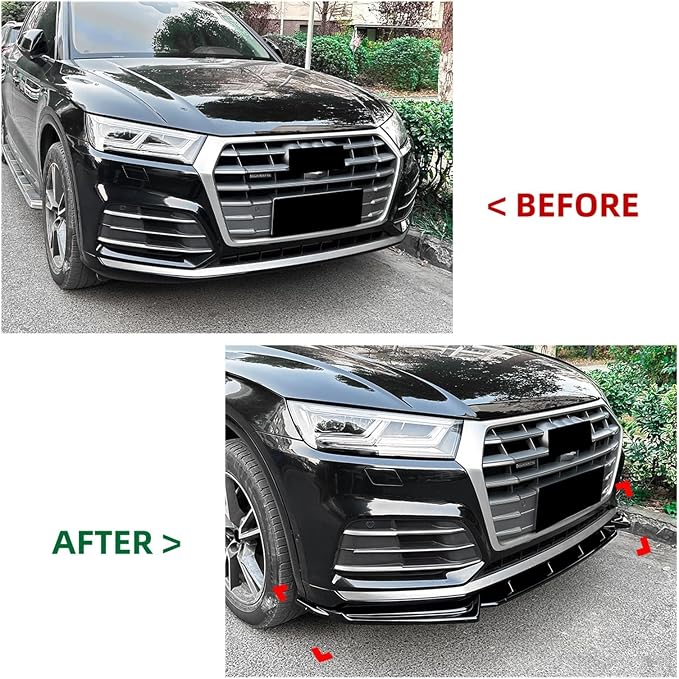 Car Front Bumper Lip Splitter Diffuser Body Kit For Audi Q5 FY S-line 2018-2020 Auto Spoiler Accessories
