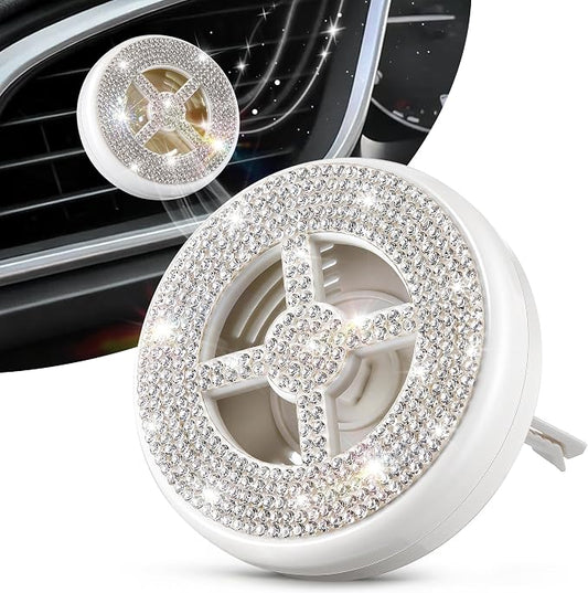 1 Pack Car Fragrance Holder Compatible with Bath & Body Works Refills (Not Included), Air Freshener Vent Clip or Visor Clip, Refillable Scent Holder, Easy to Open Car Diffuser (Diamond White)