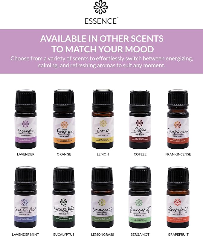 Essence Lavender Essential Oil, 5 ml | Aromatherapy Oil for Diffusers & Personal Use | Natural Fragrance for Relaxation, Clarity & Wellness | Made in USA | Floral Scent