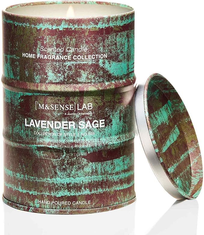 M&SENSE Spring Candle, Lavender Sage, 11.3oz | Scented Candles Natural Non Toxic, Aromatherapy, Stress Relief Meditation Relaxing, Housewarming Gifts