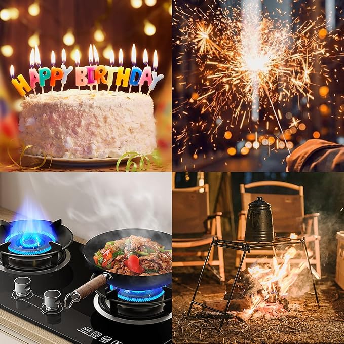 VEHHE Electric Candle Lighter, Plasma Arc Windproof BBQ Lighters with Touch Lock, Electric Lighter USB C Rechargeable with 360° Flexible Neck for Fireworks Camping Festivals (Silver)