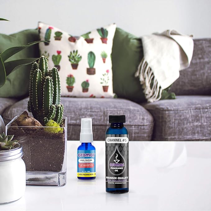 AROMAR Premium Fragrance Oil, Pack of 3 Channel #5 2oz. Bottles. Long Lasting Aromatic Scent, Fresh and Revitalizing Aromatherapy for Living Room, Bedroom, and Kitchen