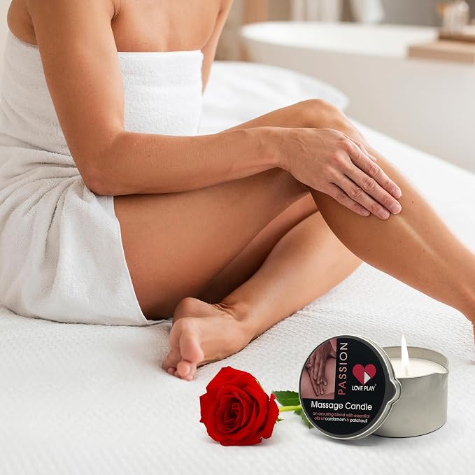 Massage Oil for Home Spa - Vegan Moisturizing Body Oil Candle for Relaxation - Hydrating Skin Care Massage Oils with Essential Oils (6.76oz)