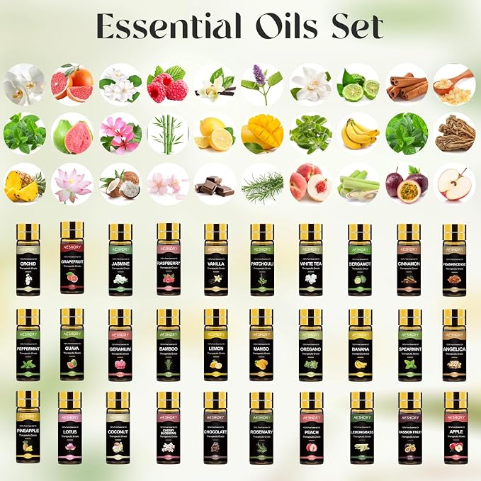 Essential Oil Set 80 Pcs,100% Natural Essential Oils Kit, Perfect for Diffuser, Humidifier, Massage, Soap, Candle Bath Bombs Making, 80 * 5ML(0.17oz), Valentine's Gift for Lover