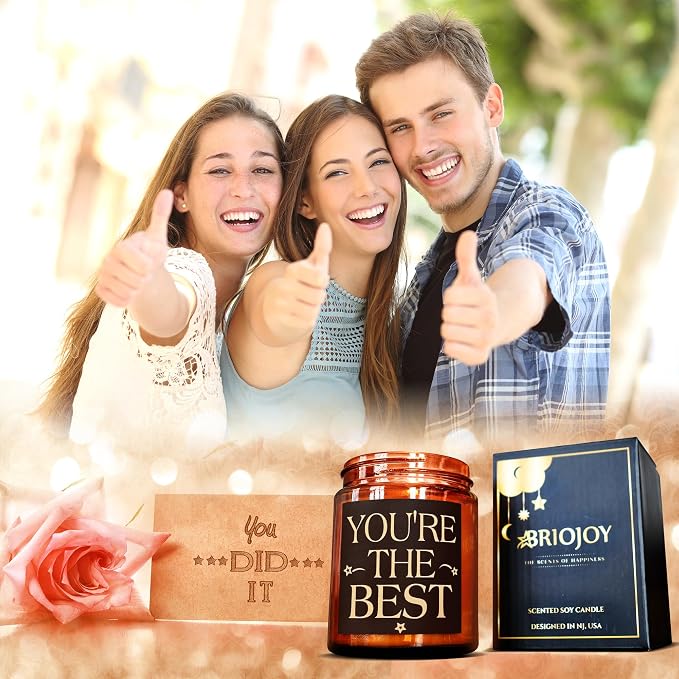 You're The Best Candle - Gifts for Men Dad Husband Boyfriend - Birthday Gifts for Women Sister Daughter Mom - Thank You Candle for Friends Coworker - Natural Soy Wax Scented Candle for Home